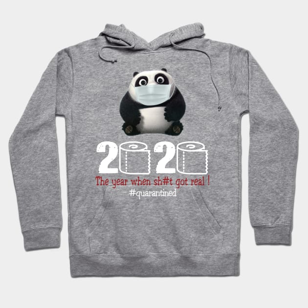 Panda 2020 The year when shit got real Hoodie by AteezStore